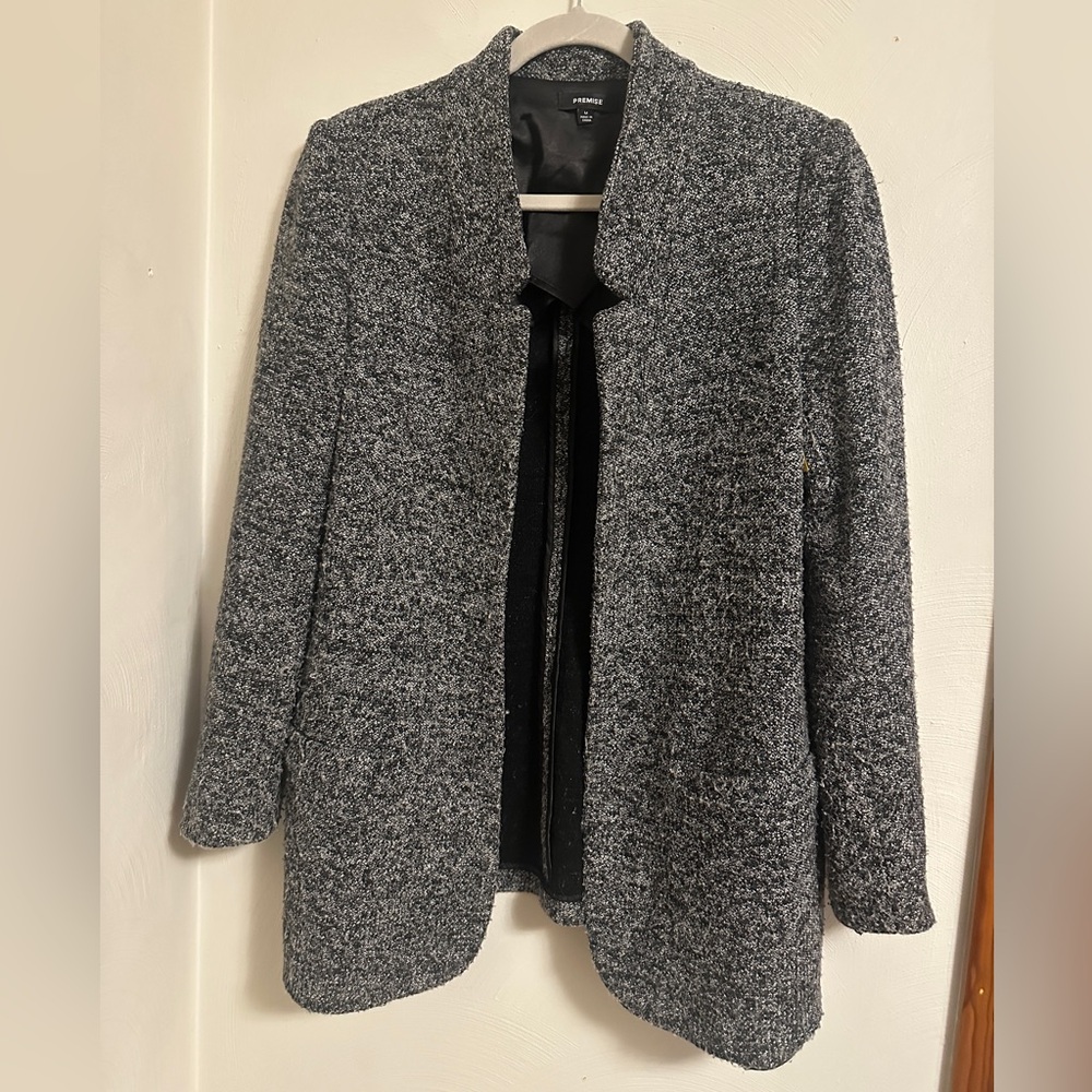 Premise Women's Black and Gray Heathered Blazer